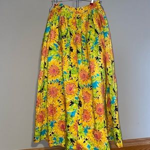 Vintage Silk Floral Maxi Skirt